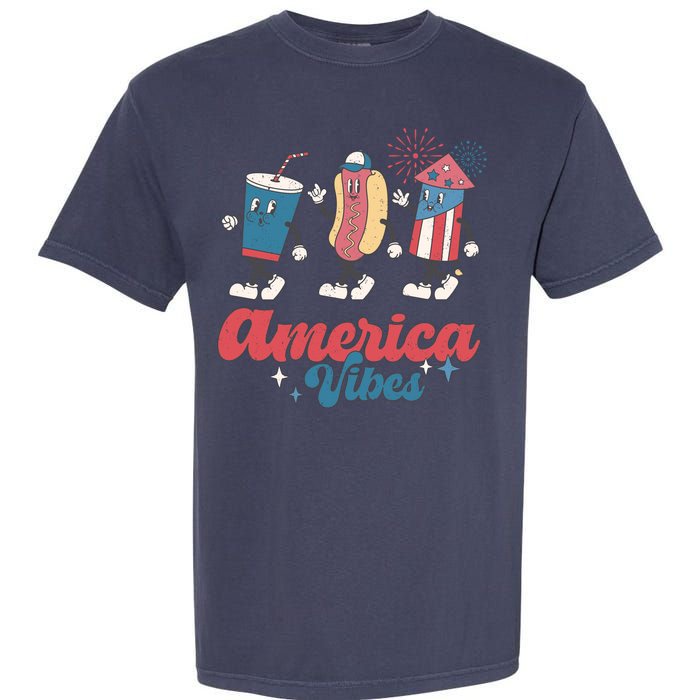 Party In The Usa Hot Dog Love USA Funny Fourth Of July Gift Garment-Dyed Heavyweight T-Shirt