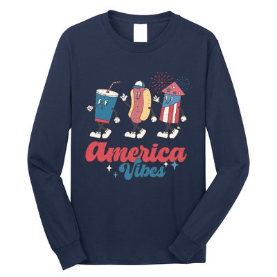 Party In The Usa Hot Dog Love USA Funny Fourth Of July Gift Long Sleeve Shirt