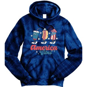 Party In The Usa Hot Dog Love USA Funny Fourth Of July Gift Tie Dye Hoodie