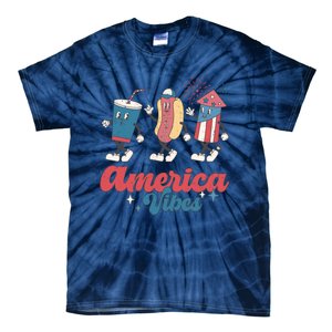 Party In The Usa Hot Dog Love USA Funny Fourth Of July Gift Tie-Dye T-Shirt