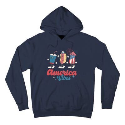 Party In The Usa Hot Dog Love USA Funny Fourth Of July Gift Tall Hoodie