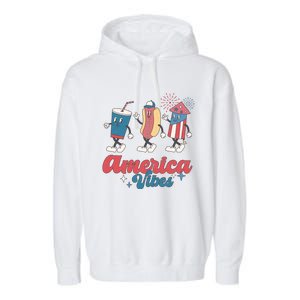 Party In The Usa Hot Dog Love USA Funny Fourth Of July Gift Garment-Dyed Fleece Hoodie