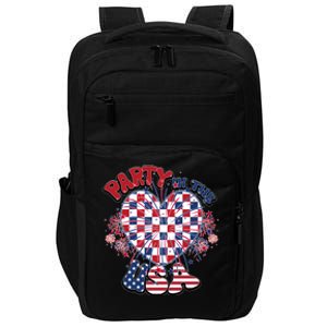 Party In The Usa Firework Red White Blue Heart Impact Tech Backpack