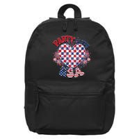 Party In The Usa Firework Red White Blue Heart 16 in Basic Backpack