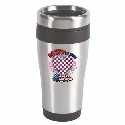 Party In The Usa Firework Red White Blue Heart 16oz Travel Tumbler