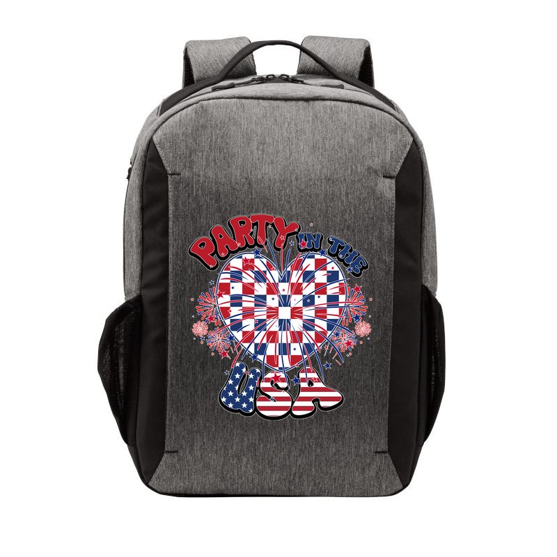 Party In The Usa Firework Red White Blue Heart Vector Backpack