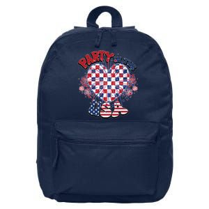 Party In The Usa Firework Red White Blue Heart 16 in Basic Backpack