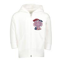 Party In The Usa Firework Red White Blue Heart Toddler Zip Fleece Hoodie