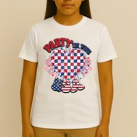 Party In The Usa Firework Red White Blue Heart T-Shirt