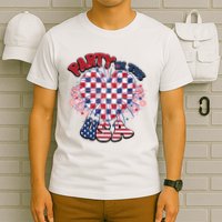 Party In The Usa Firework Red White Blue Heart T-Shirt