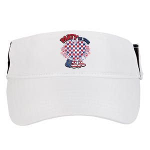 Party In The Usa Firework Red White Blue Heart Adult Drive Performance Visor