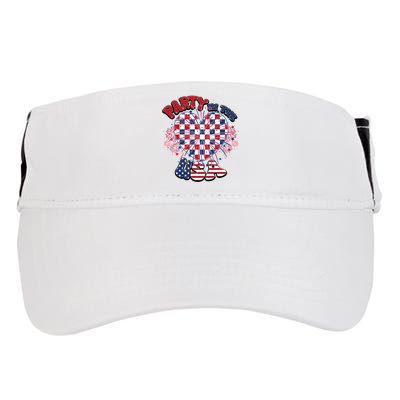 Party In The Usa Firework Red White Blue Heart Adult Drive Performance Visor