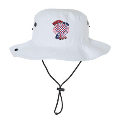 Party In The Usa Firework Red White Blue Heart Bucket Hat