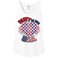 Party In The Usa Firework Red White Blue Heart Ladies Essential Tank