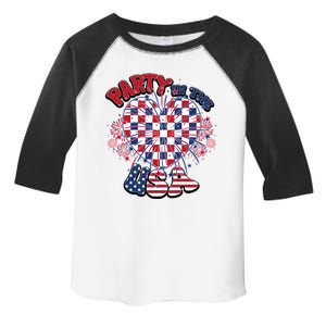 Party In The Usa Firework Red White Blue Heart Toddler Fine Jersey T-Shirt