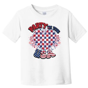 Party In The Usa Firework Red White Blue Heart Toddler T-Shirt