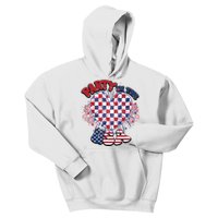 Party In The Usa Firework Red White Blue Heart Kids Hoodie