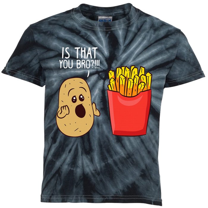 Potato Is That You Bro Funny French Fries Kids Tie-Dye T-Shirt