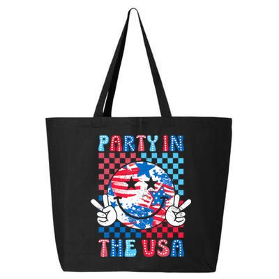 Party In The Usa 4th Of July Preppy Smile 25L Jumbo Tote