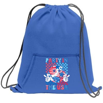 Party In The Usa 4th Of July Preppy Smile Sweatshirt Cinch Pack Bag