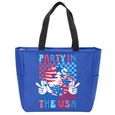 Party In The Usa 4th Of July Preppy Smile Zip Tote Bag