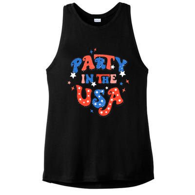 Party In The USA 4th Of July Independence Day USA Vintage Ladies PosiCharge Tri-Blend Wicking Tank