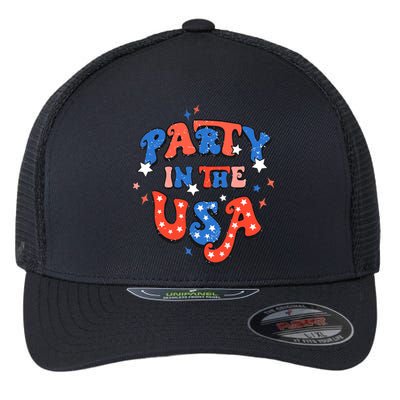 Party In The USA 4th Of July Independence Day USA Vintage Flexfit Unipanel Trucker Cap