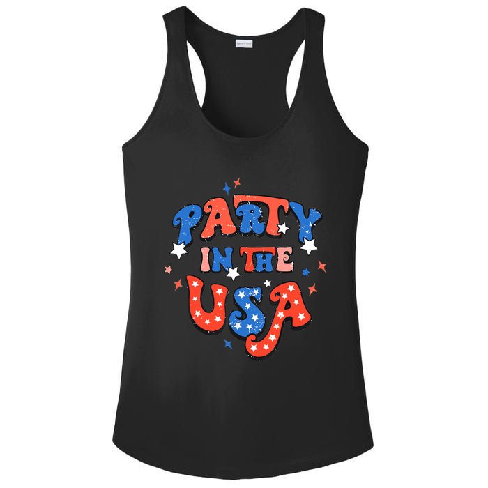 Party In The USA 4th Of July Independence Day USA Vintage Ladies PosiCharge Competitor Racerback Tank