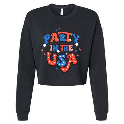 Party In The USA 4th Of July Independence Day USA Vintage Cropped Pullover Crew