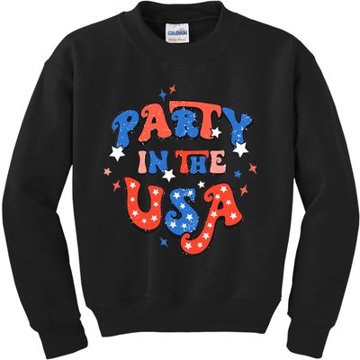 Party In The USA 4th Of July Independence Day USA Vintage Kids Sweatshirt