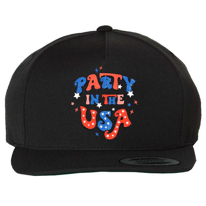 Party In The USA 4th Of July Independence Day USA Vintage Wool Snapback Cap