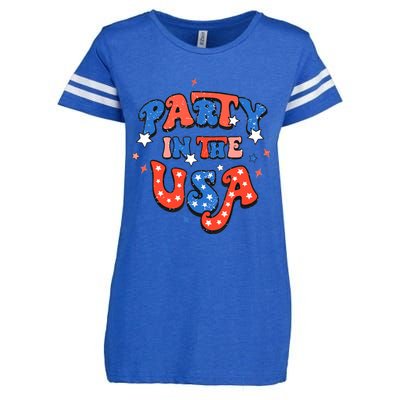 Party In The USA 4th Of July Independence Day USA Vintage Enza Ladies Jersey Football T-Shirt