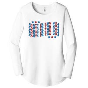 Party In The USA 4th Of July Women's Perfect Tri Tunic Long Sleeve Shirt