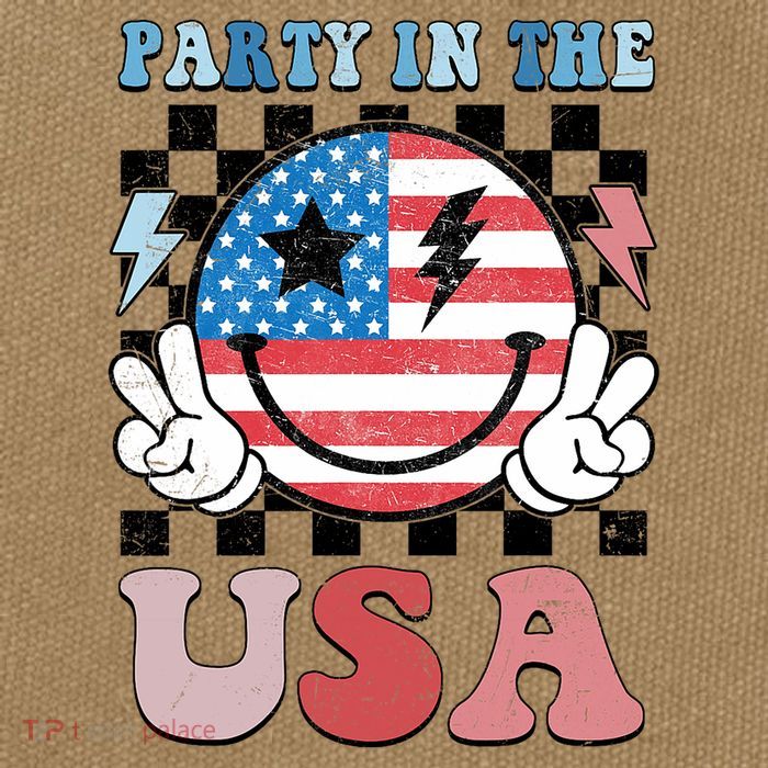 Party In The Usa Flag 4th Of July Cotton Canvas Backpack