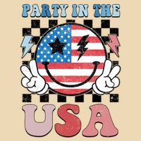 Party In The Usa Flag 4th Of July Drawstring Bag