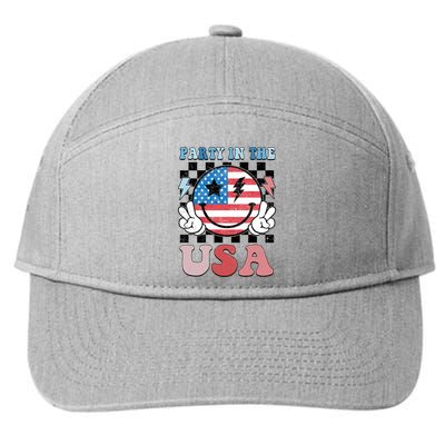 Party In The Usa Flag 4th Of July 7-Panel Snapback Hat