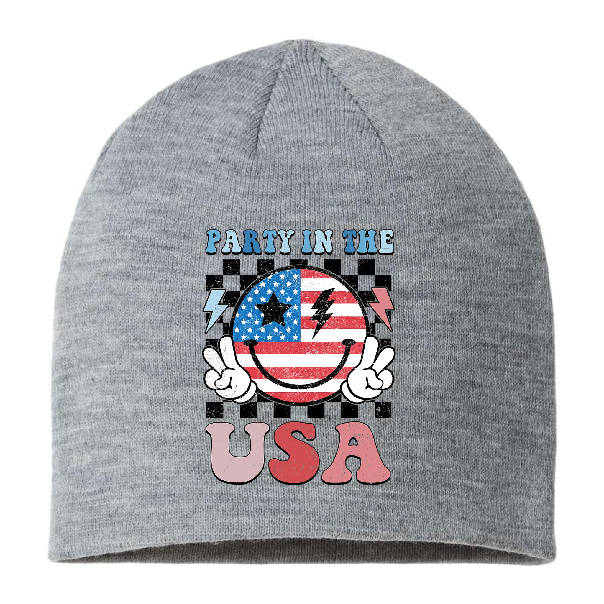 Party In The Usa Flag 4th Of July Sustainable Beanie