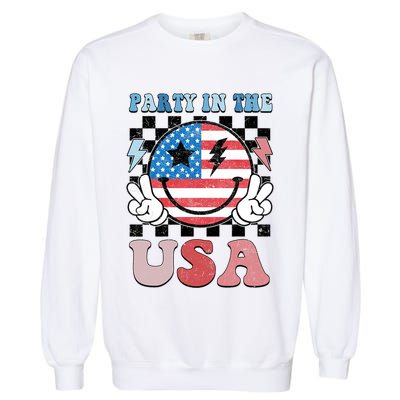 Party In The Usa Flag 4th Of July Garment-Dyed Sweatshirt