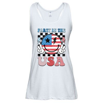 Party In The Usa Flag 4th Of July Ladies Essential Flowy Tank