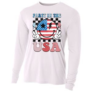 Party In The Usa Flag 4th Of July Cooling Performance Long Sleeve Crew