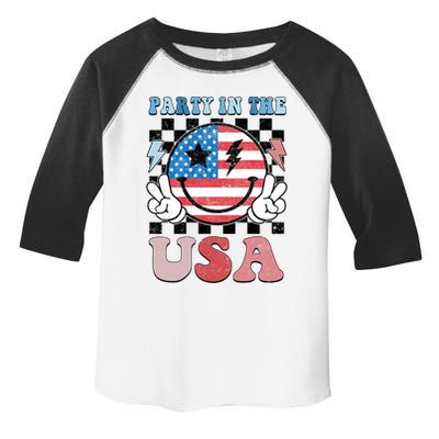 Party In The Usa Flag 4th Of July Toddler Fine Jersey T-Shirt