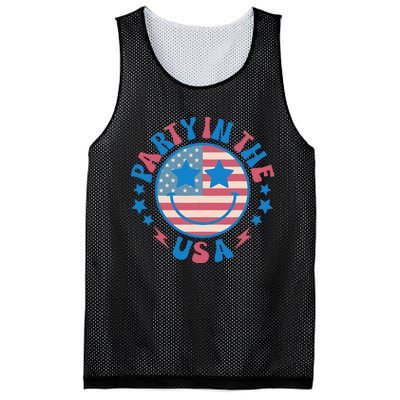 Party In The Usa 4th Of July Preppy Smile Mesh Reversible Basketball Jersey Tank