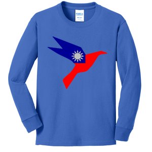 Peace In Taiwan Dove Stand With Taiwan Support Taiwan Gift Kids Long Sleeve Shirt