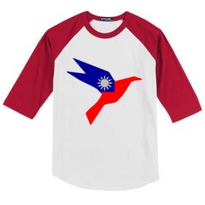 Peace In Taiwan Dove Stand With Taiwan Support Taiwan Gift Kids Colorblock Raglan Jersey