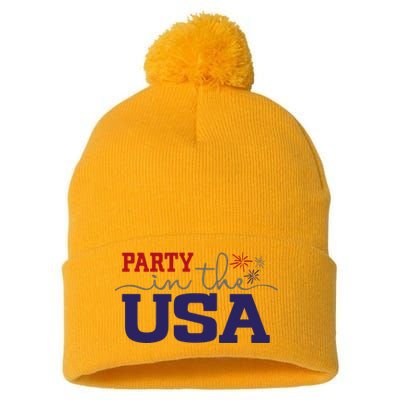 Party In The USA Fourth Of July Pom Pom 12in Knit Beanie