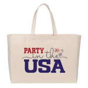 Party In The USA Fourth Of July Cotton Canvas Jumbo Tote