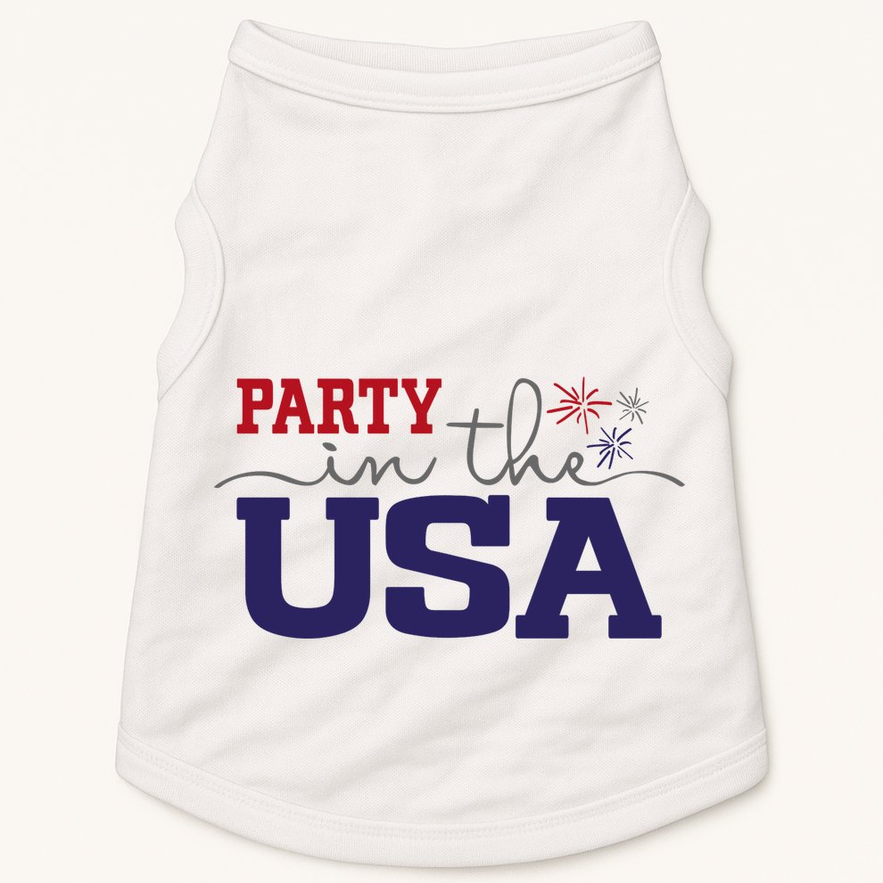 Party In The USA Fourth Of July Doggie Tank