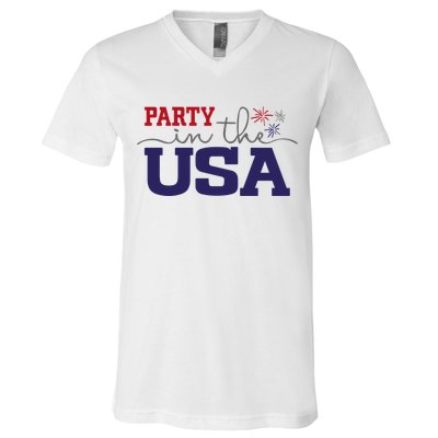 Party In The USA Fourth Of July V-Neck T-Shirt