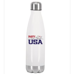 Party In The USA Fourth Of July Stainless Steel Insulated Water Bottle