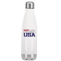 Party In The USA Fourth Of July Stainless Steel Insulated Water Bottle